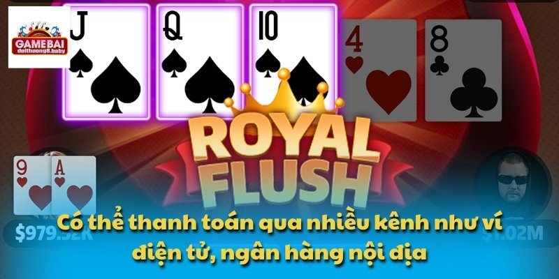 Có thể thanh toán qua nhiều kênh như ví điện tử, ngân hàng nội địa