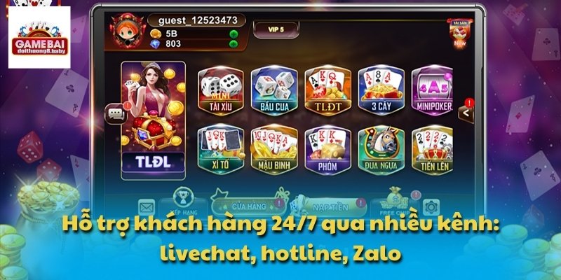 Hỗ trợ khách hàng 24/7 qua nhiều kênh: livechat, hotline, Zalo