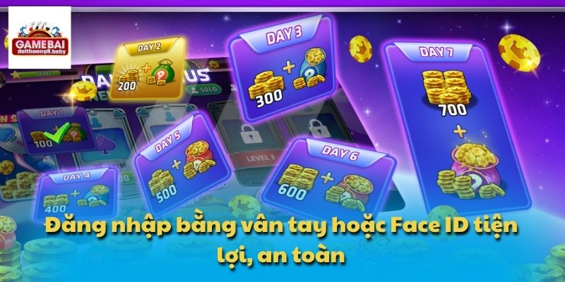 Đăng nhập bằng vân tay hoặc Face ID tiện lợi, an toàn